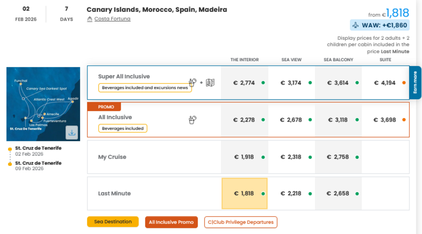 COSTA - INDIVIDUALNE PONUDBE ZA DRUŽINE
