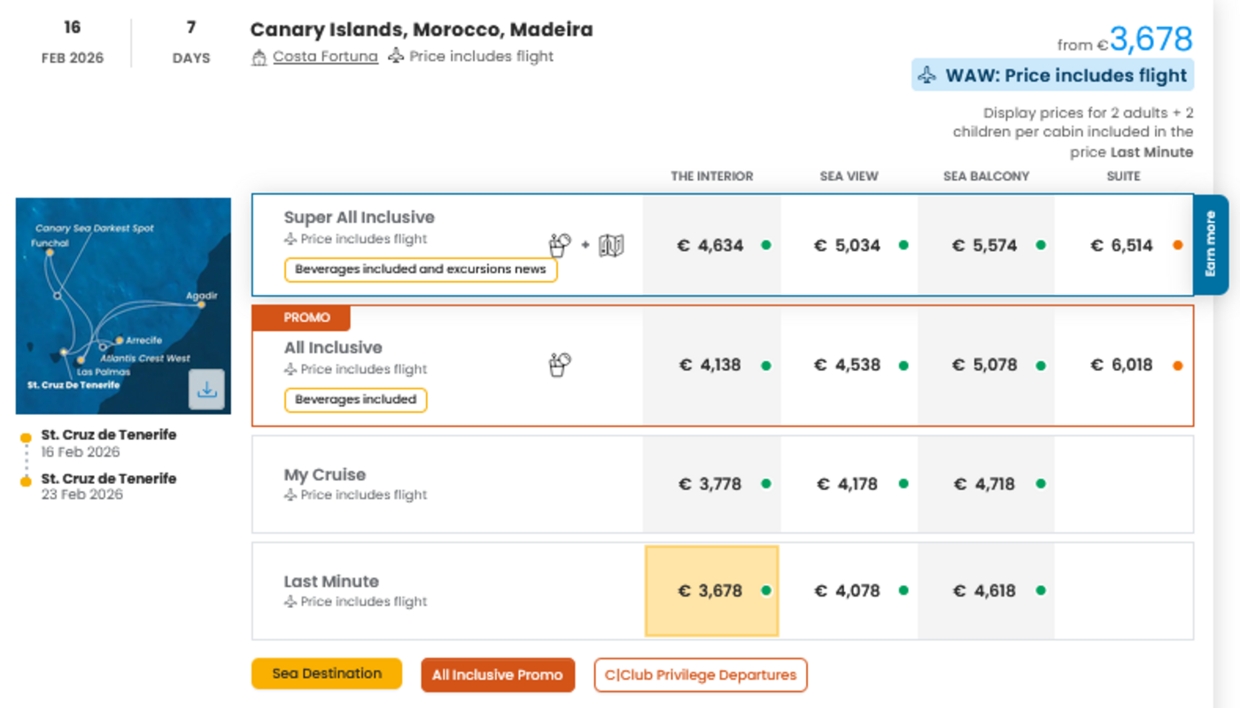 COSTA - INDIVIDUALNE PONUDBE ZA DRUŽINE