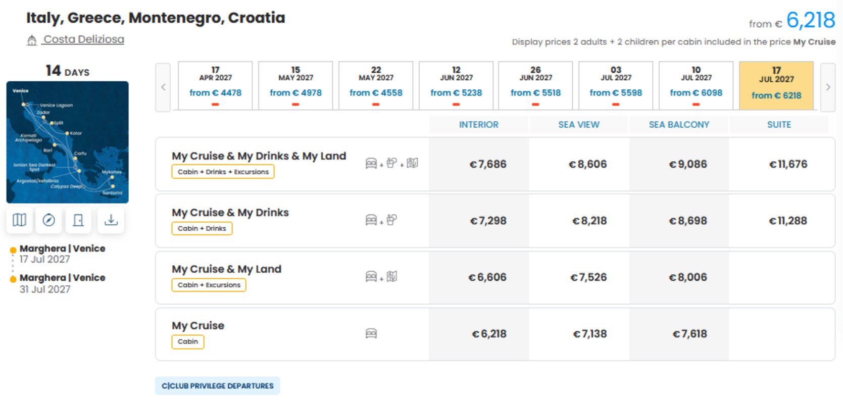 COSTA - ZA DRUŽINE na dan 12.09.2026