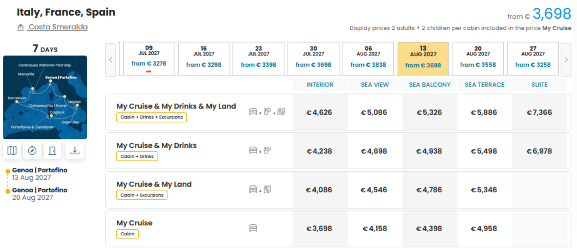 COSTA - ZA DRUŽINE na dan 12.09.2026