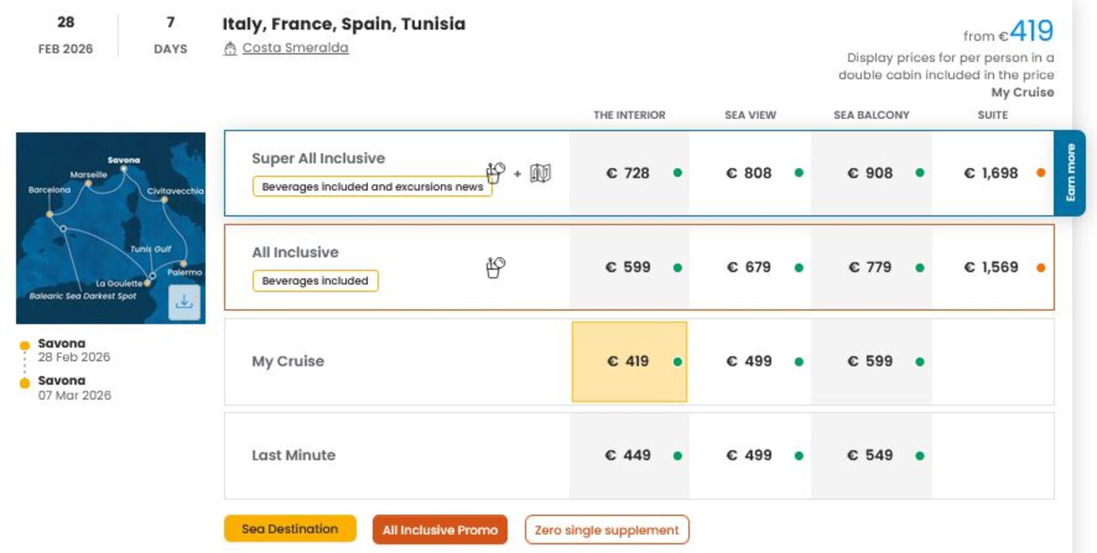 COSTA - ZA SAMSKE - INDIVIDUALNI ODHOD