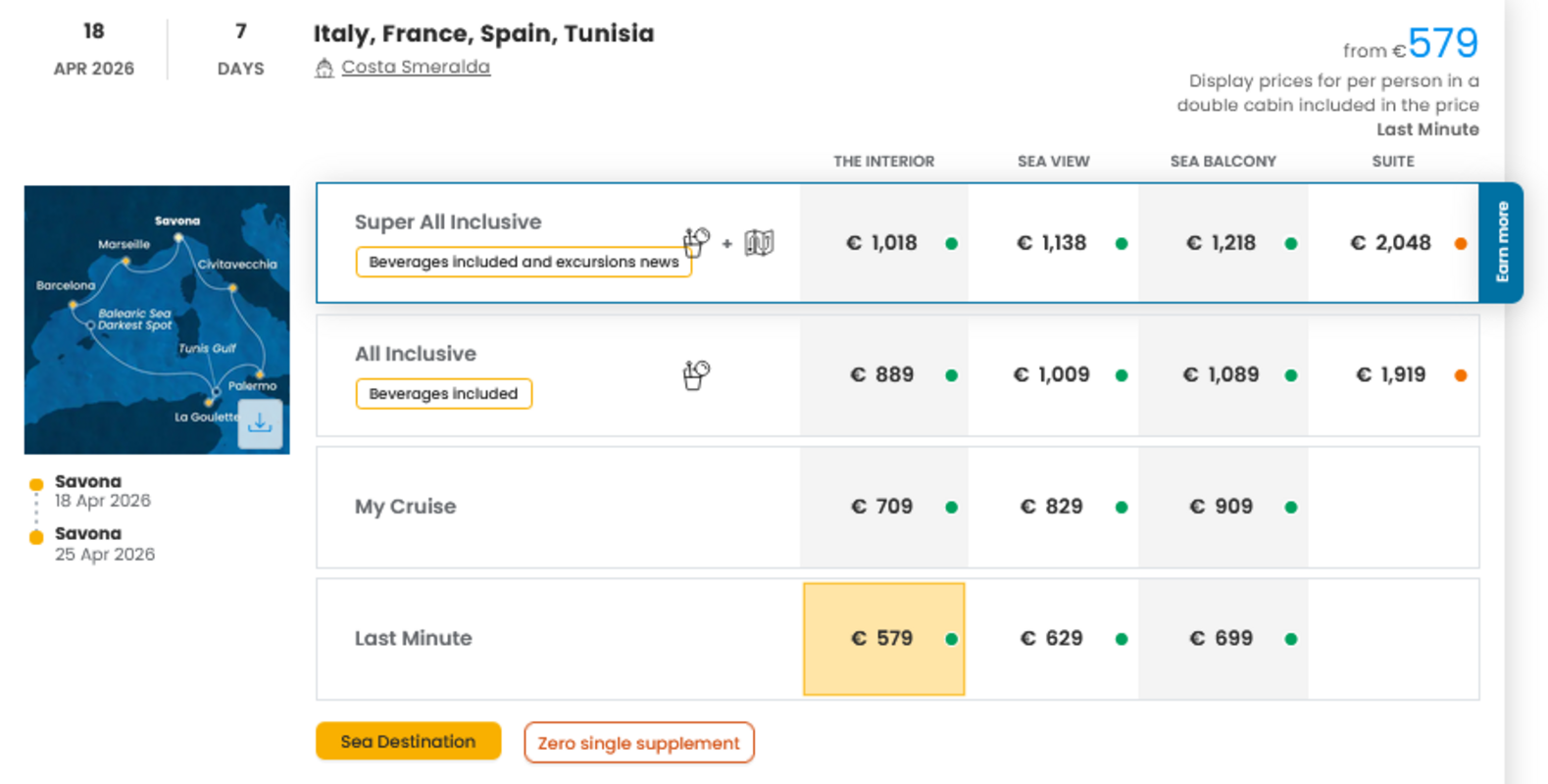 COSTA - ZA SAMSKE - INDIVIDUALNI ODHOD