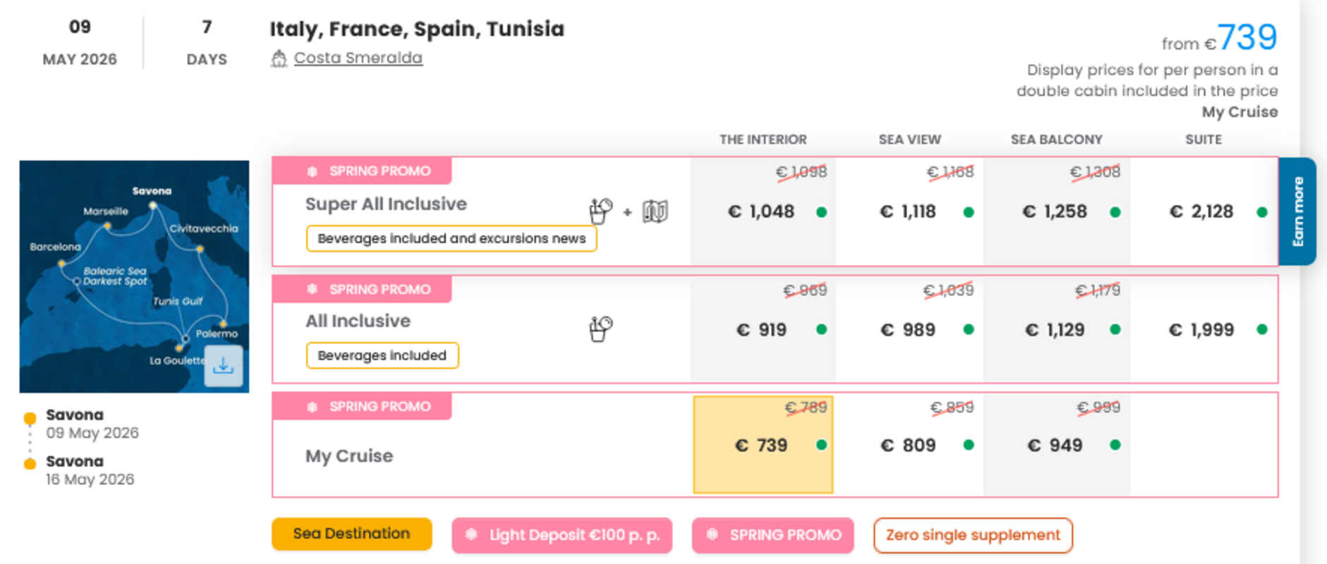 COSTA - ZA SAMSKE - INDIVIDUALNI ODHOD
