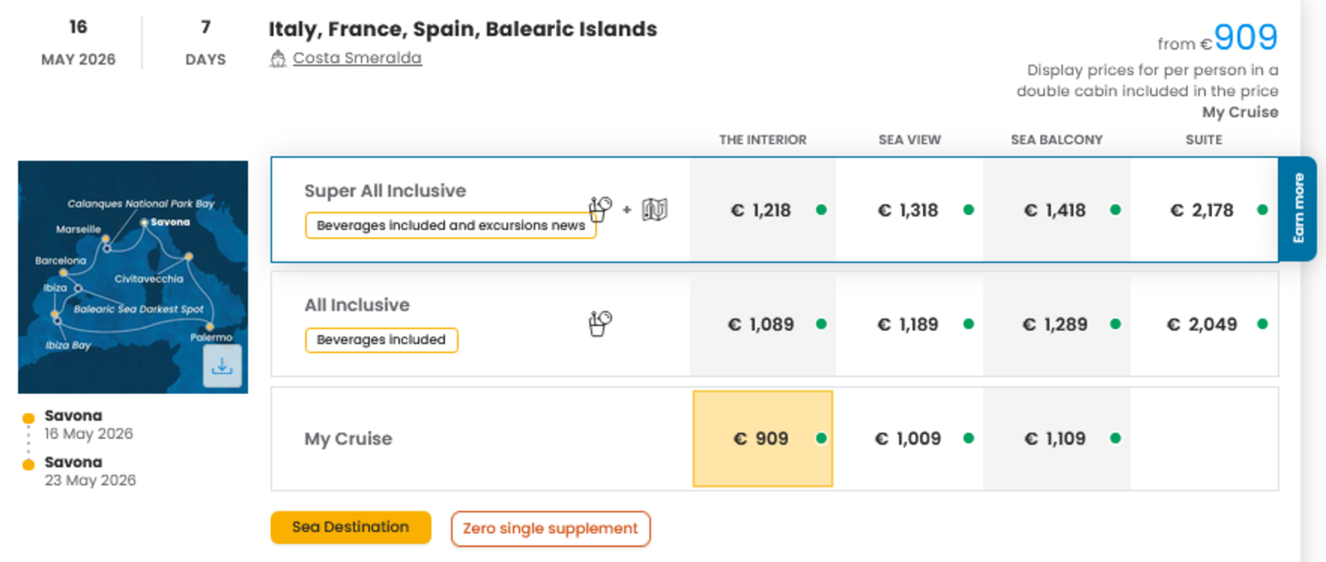 COSTA - ZA SAMSKE - INDIVIDUALNI ODHOD