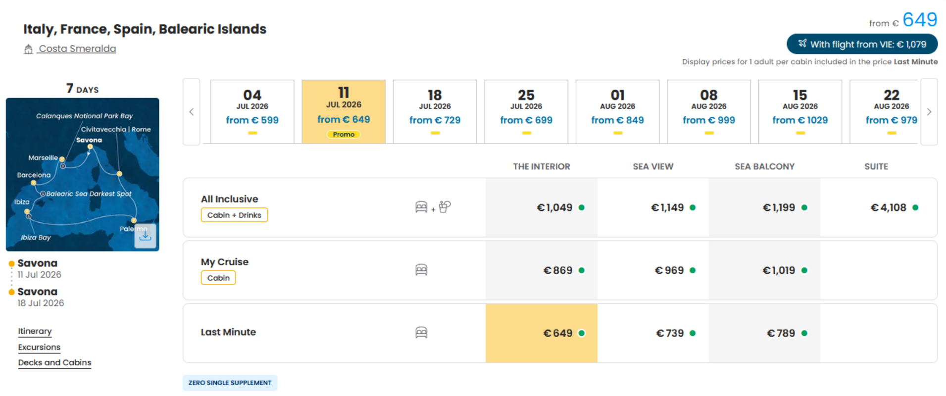 COSTA - ZA SAMSKE - LAST MINUTE na dan 01.07.2026