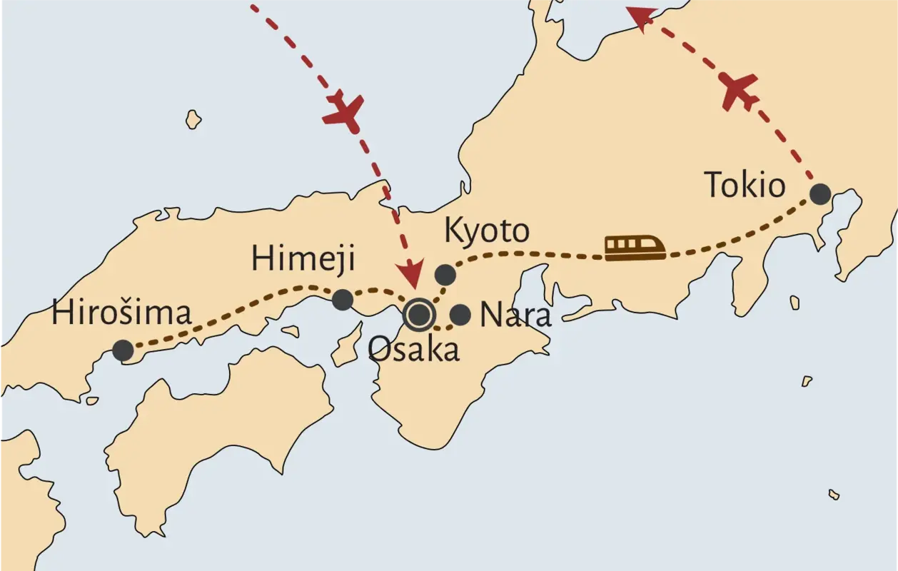 Japonska - z javnim prevozom