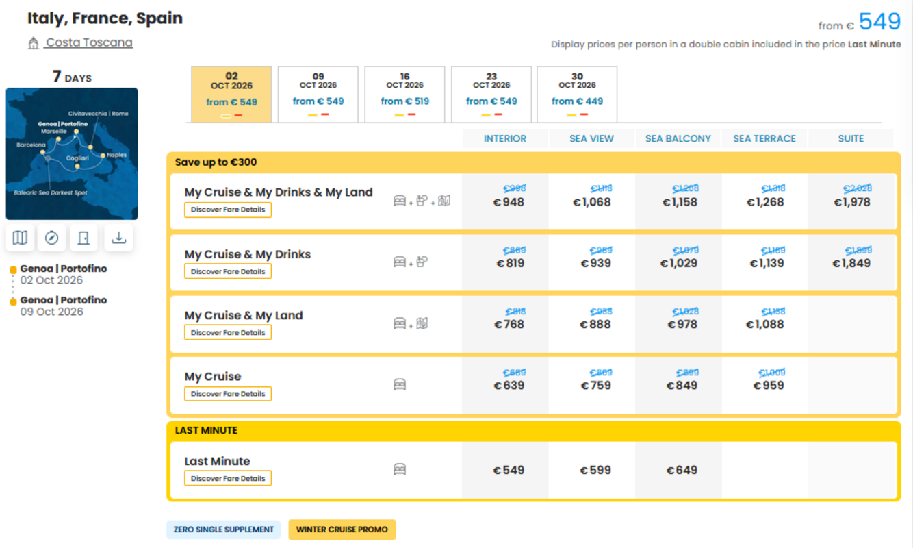 COSTA - LAST MINUTE NA DAN 25.09.2026