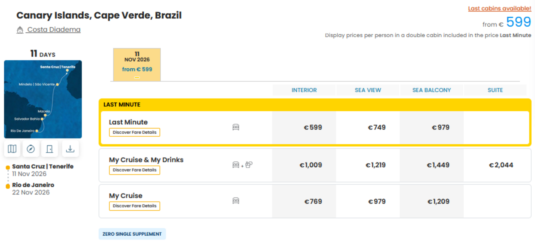 COSTA - LAST MINUTE NA DAN 12.10.2026