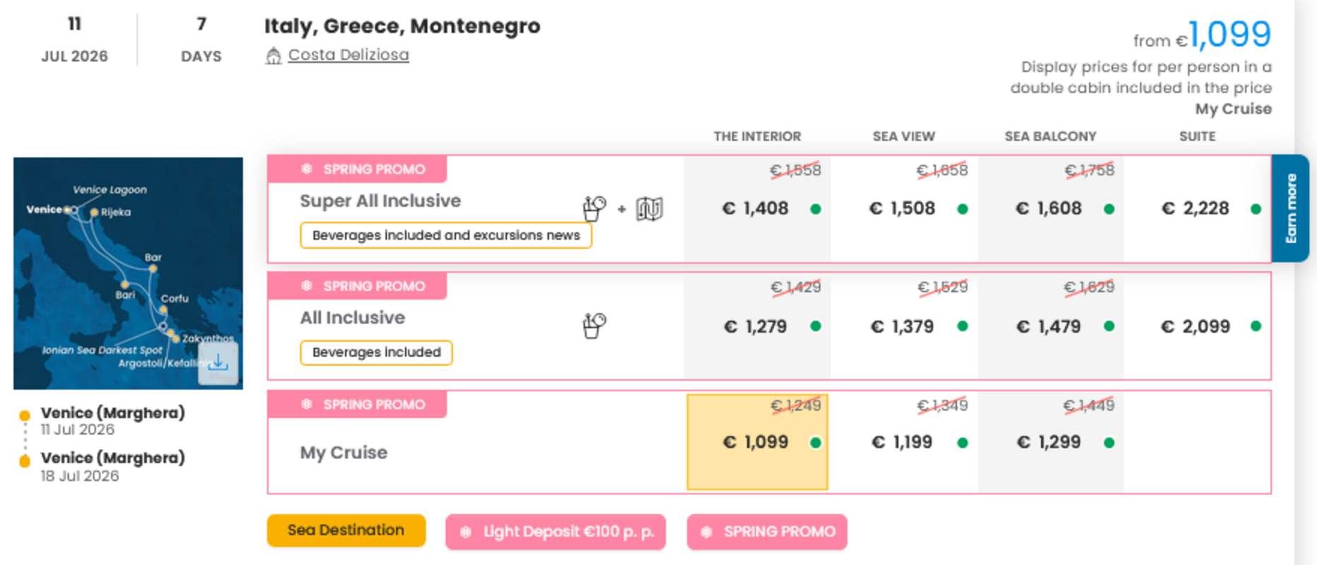KRIŽARJENJE - POSEBNA PONUDBA "SPRING PROMO"