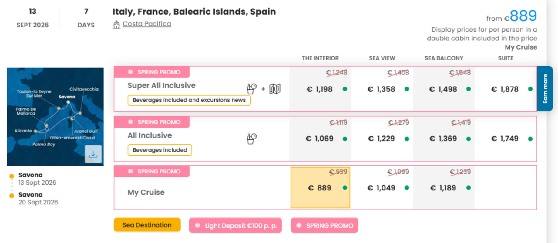 KRIŽARJENJE - POSEBNA PONUDBA "SPRING PROMO"